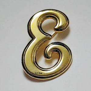 Elegante monogrammierte E Goldton Brosche Pin - Bild 1 von 2