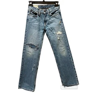 abercrombie kids - Classic Straight Destroyed Distressed Jeans Size 12 Blue Cool - Picture 1 of 6