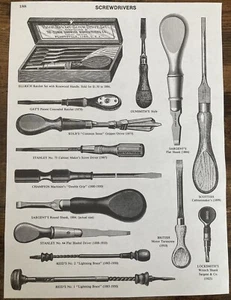 Book Clipping Photo Vintage Tools Screwdrivers Wall Art - Picture 1 of 1