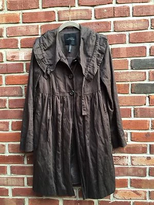 Chaqueta Abrigo ROBERT RODRIGUEZ Marrón Abotonada Manga Larga Fluido 4 S M Foto 1 de 4