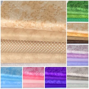 100% cotton fabric Fat Quarter Bundle basics blenders quilting patchwork 1 H - Picture 1 of 168