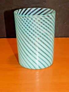 Fenton Ice Blue Opalescent Swirl Glass 4" Tumbler - Picture 1 of 7