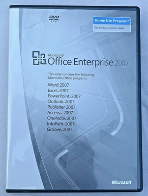 Microsoft Office Enterprise 2007 Home Use w/Product Key Word Excel  PPT Outlook+ - Image 1 of 4