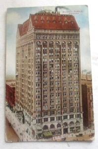 Vintage 1910er Prelinen Postkarte des Freimaurertempels, Chicago - Bild 1 von 2
