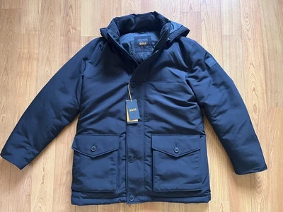 Hugo Boss Naranja Osiass Invierno Abrigo Parka Chaqueta - Negro - Talla L / 40R Foto 1 de 4