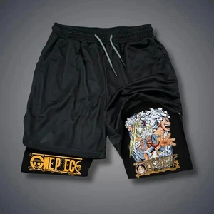 Pantaloncini Anime One Piece per Allenamento Palestra Stampa Alta Qualità Design Ruffy - Foto 1 di 3