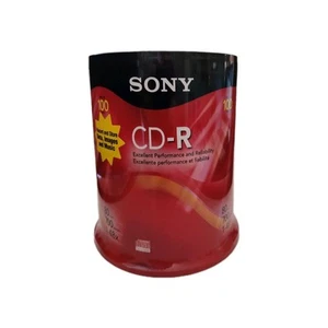New Sealed 100-Pack Sony CD-R 80 Min 700 MB 1-48x Recordable Compact Discs CDs - Afbeelding 1 van 6
