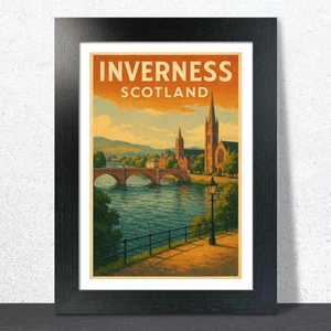 Inverness, Scotland Travel Poster. Wall Art Print - Picture 1 of 7
