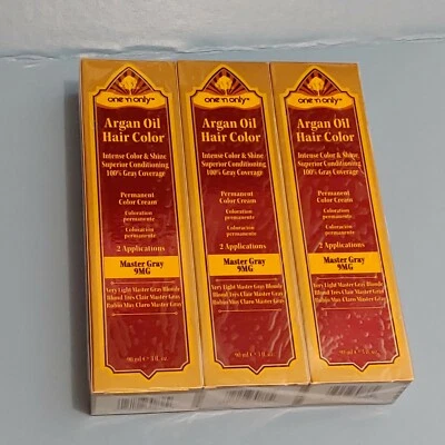 (3) One 'n Only Aceite de Argán Color de Cabello Gris Serie 9MG Gris Muy Claro Rubio Nuevo en Caja Foto 1 de 4