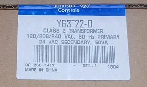 2: Johnson Controls Y63T22-0 Clase 2 Transformador Prim 120/208/240 VAC Sec 24VAC - Imagen 1 de 4