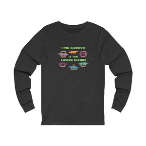 King Gizzard & the Lizard Wizard Shirt Long Sleeve Unisex Black Original NEW - Picture 1 of 3