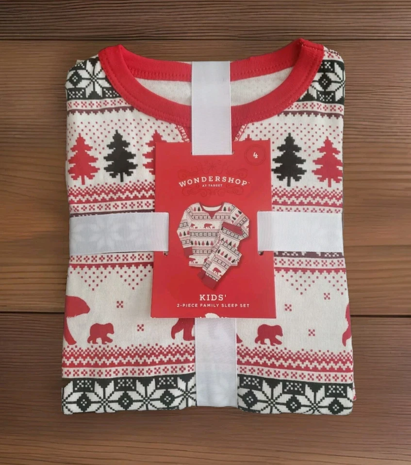 🧷 Wondershop Kids 2 piece family sleep set size 4 Christmas PJ's 