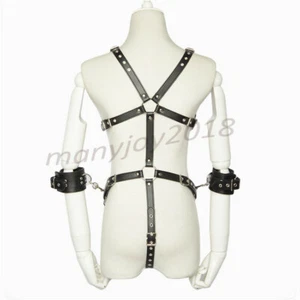 Nuevo Sexy Cadena Top Sujetador Conjunto de Cuero PU Abrazadera Acopia Mujeres Arnés Corporal Corsé - Imagen 1 de 7