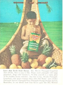 DEL MONTE JUICE DRINK vintage 1961 mid century colorful pineapple grapefruit ad - Picture 1 of 1