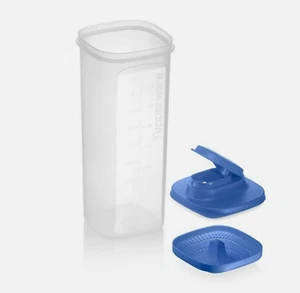 Tupperware Slim Line Square 2 qt Pitcher w/ Strainer Clear w/ Blue Seal New - Picture 1 of 6