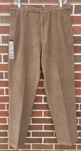NWT HAGGAR G0-TO CORDUROY MEN'S PANTS BROWN 34 x 32 - Picture 1 of 4