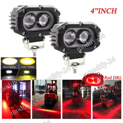 2x 48W Punto LED Lámpara de Advertencia Luces de Trabajo de Seguridad para Carretilla Elevadora 10-32V Rojo DRL Foto 1 de 4