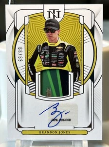 Brandon Jones 2023 National Treasures Racing chapa firmas automático/99 - Imagen 1 de 2