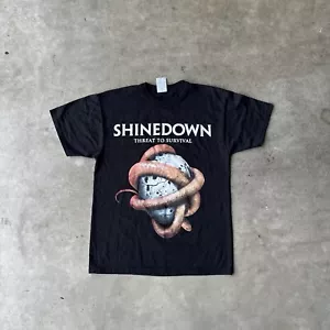 Shinedown Threat To Survival Black T-Shirt 2015 Tour Shirt Size Small 18x24.5 - Picture 1 of 6