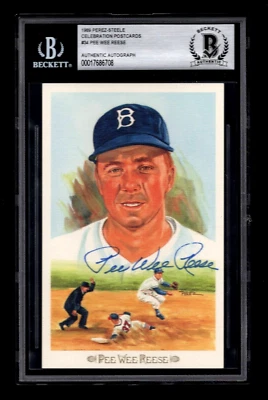 PEE WEE REESE BECKETT SIGNED PEREZ-STEELE CELEBRATION CARD #34 AUTOGRAPH HOF - Image 1 of 2