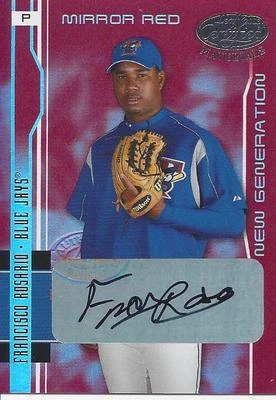 2003 Leaf Certified Materials Red Autographs Francisco Rosario 214 Jays 085/100 - Image 1 of 2