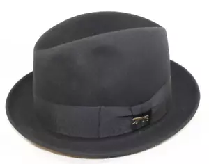 Stevens XXX Gold Bond Biber Fedora schwarze Mütze mit Messing Jaguar Pin - Bild 1 von 14