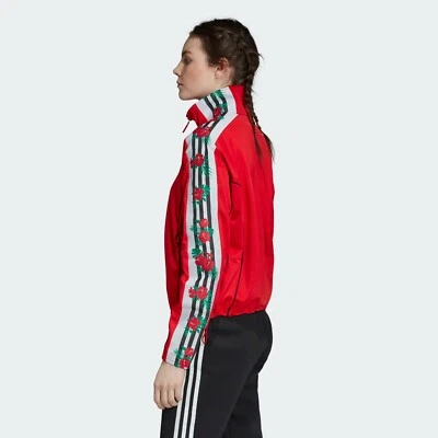 阿迪达斯花卉田径夹克上衣火鸟汗衫超级明星~女式尺寸中号~全新带标签 — 第 1/4 张图片