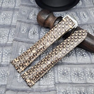 Correa de reloj de cuero exótico de 20 mm/16 mm diseño minimalista vintage - Imagen 1 de 12