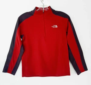 The North Face Boys Medium 1/4 Zip Red and Gray Fleece Top - Picture 1 of 3