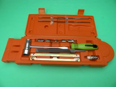 CUBIERTA DE BARRA DE MOTOSIERRA VAINA CON KIT DE HERRAMIENTAS INCORPORADO (11/64) BARRAS DE 12" A 16" Foto 1 de 4