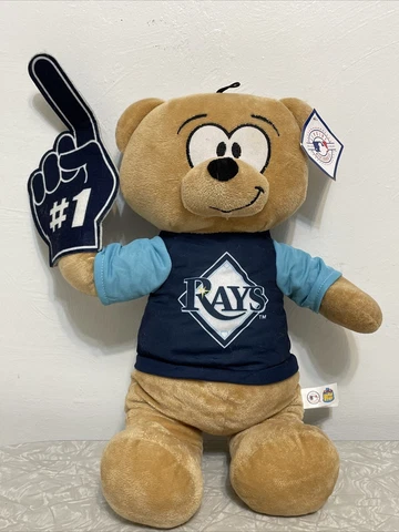 Tampa Bay Rays 18” Plush Bear MLB Genuine Merchandise Finger Good Stuff NWT Cover