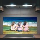 Küchenrückwand Spritzschutz auf Glas 100x50 Foto groß Porträt von Bikini Frauen