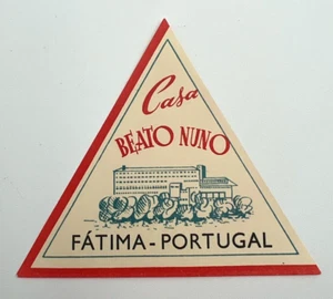 Original Vintage Luggage Label / Sticker Casa Beato Nuno FATIMA Portugal - Picture 1 of 2