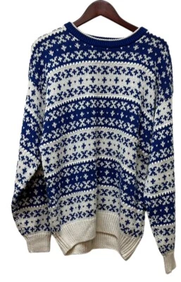 Suéter Tejido Grueso Cable Azul Finalista De Colección Mezcla Algodón Para Hombre XL NUEVO NOS Foto 1 de 4