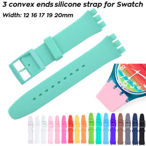 Bracelet en silicone gelée coloré pour montre Swatch 12 16 17 19 20 mm bracelet de remplacement