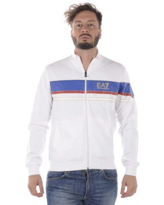 Felpa Emporio Armani EA7 Sweatshirt Hoodie Cotone Uomo Bianco 3ZPMA5PJ05Z 1100 Foto 1 de 4