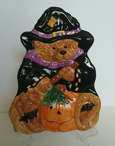 Palm Tree Co Plato de Halloween Oso de Peluche Bruja Calabaza Murciélagos Caramelos Bandeja para Servir - Imagen 1 de 7