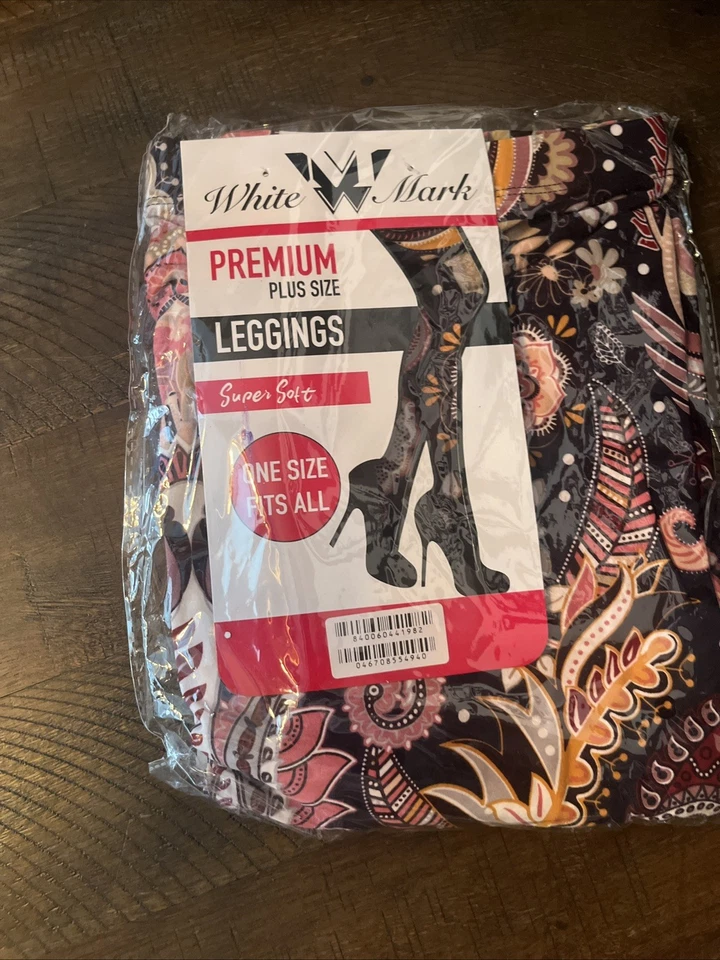 Leggings Talla Grande Rosa Y Negro Paisley Talla Única Foto 1 de 4