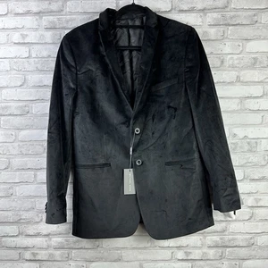Michael Kors Womens Skinny Fit Blazer Jacket Black Size 20R Faux Velvet NWT - Picture 1 of 3