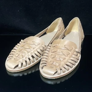Nisolo Huarache Leather Sandal Slip On Leather Almond Women Size 11 NWOB - Picture 1 of 8
