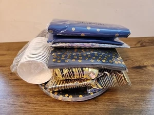 141 Pieces Navy Blue Gold, 20 Dinnerware Sets Include Paper Navy Blue Gold - Picture 1 of 10