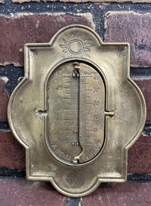 Vintage Messing Dual Skala Thermometer Temperaturskala Italien Teile oder Reparatur - Bild 1 von 7