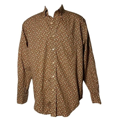 Austin Reed London Men’s Button Down Floral Brown Size M English Countryside - Image 1 of 4