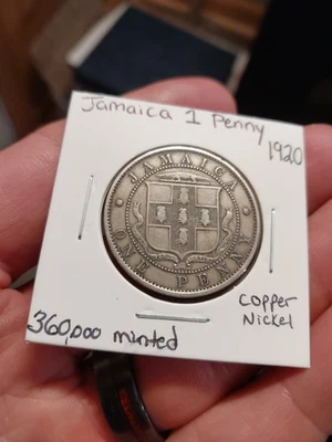 Jamaican One Penny Coin 1920 KM# 26 British Jamaica UK King George V 1 - Image 1 of 2