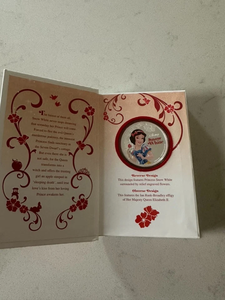 2015 Niue Disney Princesa Branca de Neve 2$ 1 oz Moeda de Prata Prova Limitada Nova com Caixa - Imagem 1 de 4
