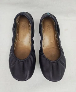 Tieks 9 Leather Ballet Flats Navy Blue Women’s Slip-On Free Ship READ - Picture 1 of 16