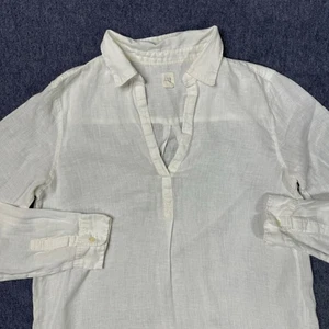 GAP White Linen Long Sleeve Button Down Shirt Tunic Top XS Relaxed Costal Nice!! - Picture 1 of 6