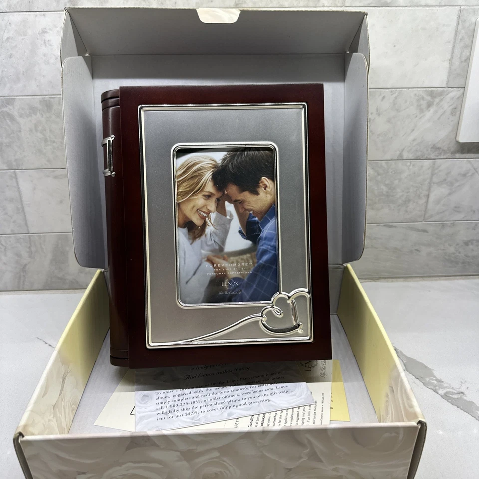 Lenox Forevermore Bookshelf Album Wedding Pictures Engagement Gift Picture