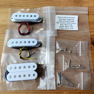 B-Stock 2025 HSS Strat Style Pickups Set Ceramic 5k Singles 12k Humbucker #30 - Picture 1 of 13