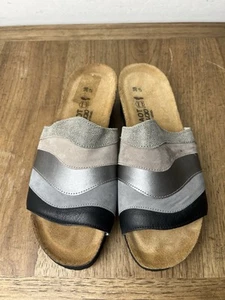 Naot Portia Sandal Black Gray Brown Womens Size 38 7 Shoes Suede Leather - Bild 1 von 8